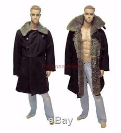 Bekesha Black Jacket Russian Army Officer Winter Sheepskin Coat USSR TULUP Warm
