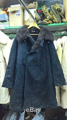 Bekesha Black TULUP Warm Jacket Russian Army Officer Winter Sheepskin Coat USSR