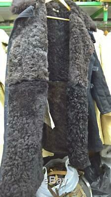 Bekesha Black TULUP Warm Jacket Russian Army Officer Winter Sheepskin Coat USSR