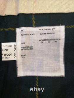 British Army No3 Gordon Kilt Highlanders Military Pure Wool Tartan UNISSUED