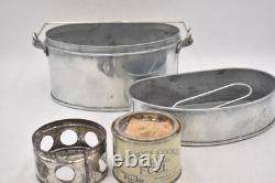 British Army WWI WWII D Shape Billy Mess Tin & Tommy Cooker Military Surplus