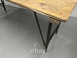 British Folding Military Trestle Table Army Rustic Old Vintage Shabby Chic