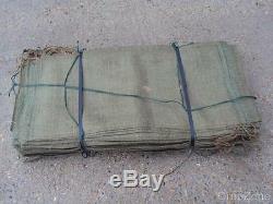 British Military Army Issue Large Hessian Sand Bags Sacks x 100, Flood Defence