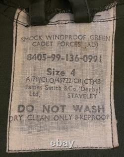 British Military Smock Windproof Green Cadet Forces 1974 Vintage SIZE 4 Medium