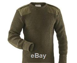 British Military Surplus Commando Wool Sweater, Olive Drab, Used