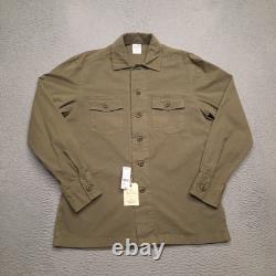 Brooks Brothers Jacket Men Medium Army Green Ripstop Military Surplus Shirt