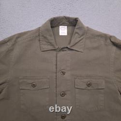 Brooks Brothers Jacket Men Medium Army Green Ripstop Military Surplus Shirt