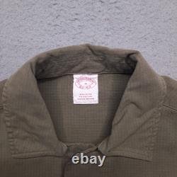 Brooks Brothers Jacket Men Medium Army Green Ripstop Military Surplus Shirt