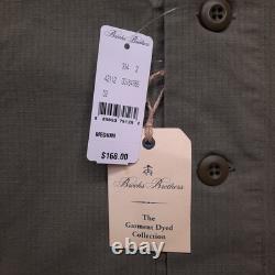 Brooks Brothers Jacket Men Medium Army Green Ripstop Military Surplus Shirt