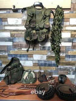 Bundle Military Kit Haversack Respirator Decontaminator Hat Vest Belts + More