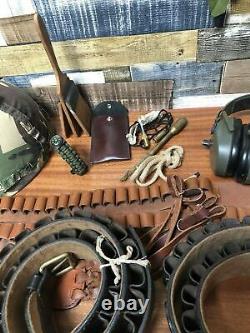 Bundle Military Kit Haversack Respirator Decontaminator Hat Vest Belts + More
