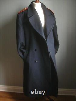 CZECH GREAT COAT military wool army duster blue gold KOUTNY pure new