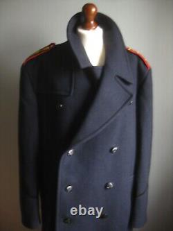 CZECH GREAT COAT military wool army duster blue gold KOUTNY pure new