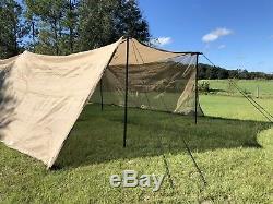 Camel Solar Shade system type l Military Tent Cover Camping Army NICE CONDITION