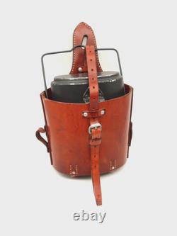 Cavalry Leather Bag with Mess Kit Metal Bike Horse Swiss Army Military 1967 MEWA
