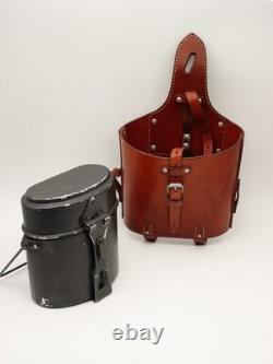 Cavalry Leather Bag with Mess Kit Metal Bike Horse Swiss Army Military 1967 MEWA