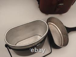 Cavalry Leather Bag with Mess Kit Metal Bike Horse Swiss Army Military 1967 MEWA