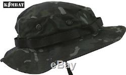 Combat US Military Army BTP Black Camo Wide Brimmed Jungle Boonie Hat Sun Hat