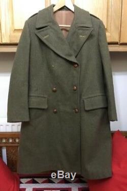 DURIGO MANUFACTURING CO Military Army WW2 Wool Greatcoat Coat Leather Buttons