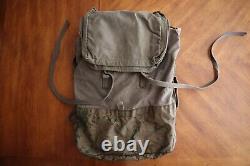 Destroyed Vintage 1987 Army Backpack French F1 or2 Military Duffle Bag Olive