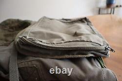 Destroyed Vintage 1987 Army Backpack French F1 or2 Military Duffle Bag Olive