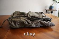 Destroyed Vintage 1987 Army Backpack French F1 or2 Military Duffle Bag Olive