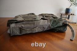 Destroyed Vintage 1987 Army Backpack French F1 or2 Military Duffle Bag Olive