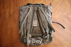 Destroyed Vintage 1987 Army Backpack French F1 or2 Military Duffle Bag Olive