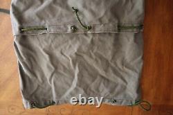 Destroyed Vintage 1987 Army Backpack French F1 or2 Military Duffle Bag Olive