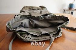 Destroyed Vintage 1987 Army Backpack French F1 or2 Military Duffle Bag Olive