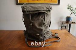 Destroyed Vintage 1987 Army Backpack French F1 or2 Military Duffle Bag Olive