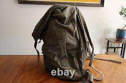 Destroyed Vintage 1987 Army Backpack French F1 or2 Military Duffle Bag Olive