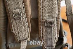 Destroyed Vintage 1987 Army Backpack French F1 or2 Military Duffle Bag Olive