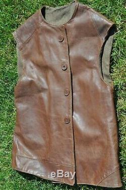 Excellent + 1944 Ww2 British Army Issue Military Leather Jerkin Size 2 Wearable