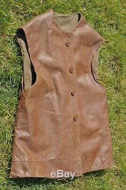 Excellent + 1944 Ww2 British Army Issue Military Leather Jerkin Size 2 Wearable