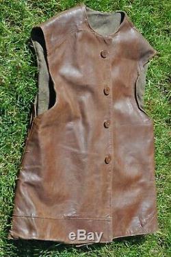 Excellent + 1944 Ww2 British Army Issue Military Leather Jerkin Size 2 Wearable