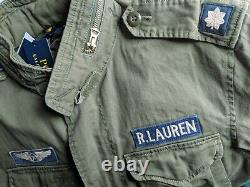 FLASH SALE! Polo Ralph Lauren Military Field Jacket M-65 US Army Patch Retro Men