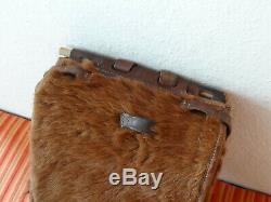 Fine 1945 Swiss Army Cowhide Leather Backpack Rucksack Military Fur Vintage