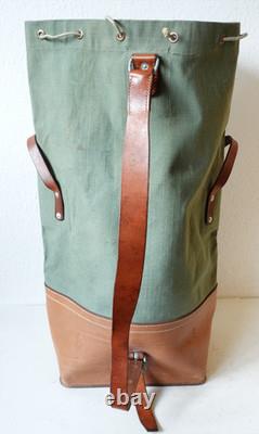 Fine Swiss Army Military Sea bag backpack Canvas Leather Seesack 1969 Vintage