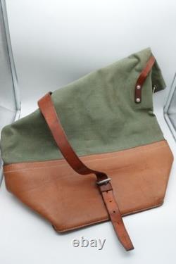 Fine Swiss Army Military Sea bag backpack Canvas Leather Seesack 1969 Vintage