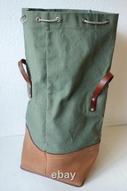 Fine Swiss Army Military Sea bag backpack Canvas Leather Seesack 1969 Vintage