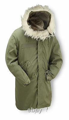 Fishtail Parka Army Genuine US M65 Original Winter Lined Hooded Long Coat Olive