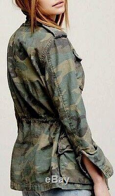 Free People Camo Not Your Brothers Surplus Jacket Military Army Green OB500801