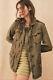 Free People Military Jacket Women Large Not Your Brothers Surplus Army Green