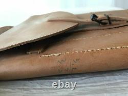 French Vintage WW2 Era Army Military Surplus Leather Messenger Bag Tool Supplies