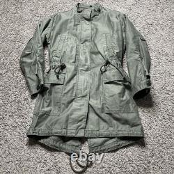 Gap Military Surplus Parka Coat Mens Small Army Green Zip Fleece Lined Coat NWT