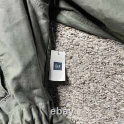 Gap Military Surplus Parka Coat Mens Small Army Green Zip Fleece Lined Coat NWT