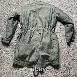 Gap Military Surplus Parka Coat Mens Small Army Green Zip Fleece Lined Coat NWT