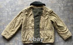 Genuine 1970s Hungarian Army Military Jacket Coat Collared Flight Liner Vintage