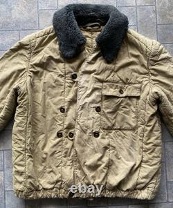 Genuine 1970s Hungarian Army Military Jacket Coat Collared Flight Liner Vintage